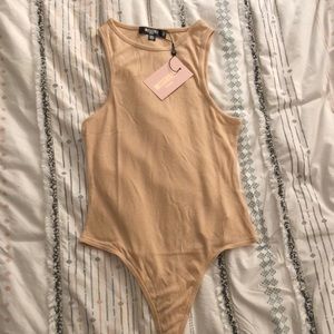 Missguided ribbed racer back bodysuit